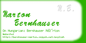 marton bernhauser business card